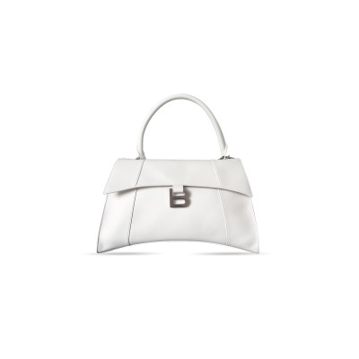 BALENCIAGA WOMEN'S HOURGLASS SOFT BAG MEDIUM IN WHITE 8107332ABF61000 (37*23.8*13.9cm)